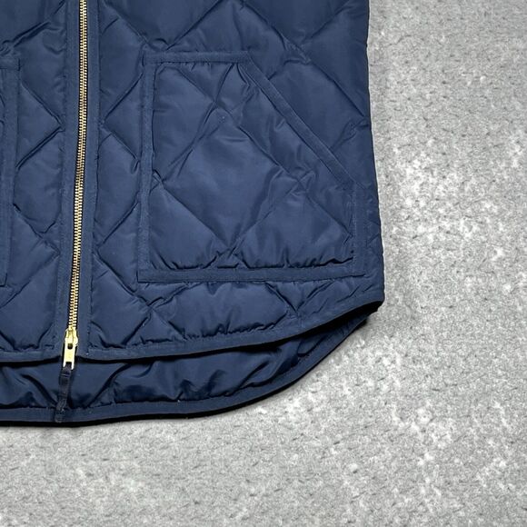 J Crew Vest Womens Small Blue Excursion Puffer Jacket Full Zip Quilted Down - Picture 5 of 11